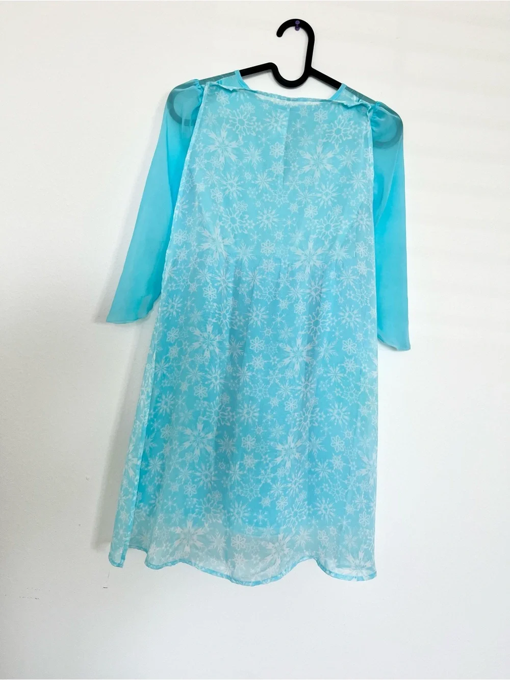 Disney Frozen Elsa Enchanting Costume Dress Blue Snowflake Cape Girls -size 4-6